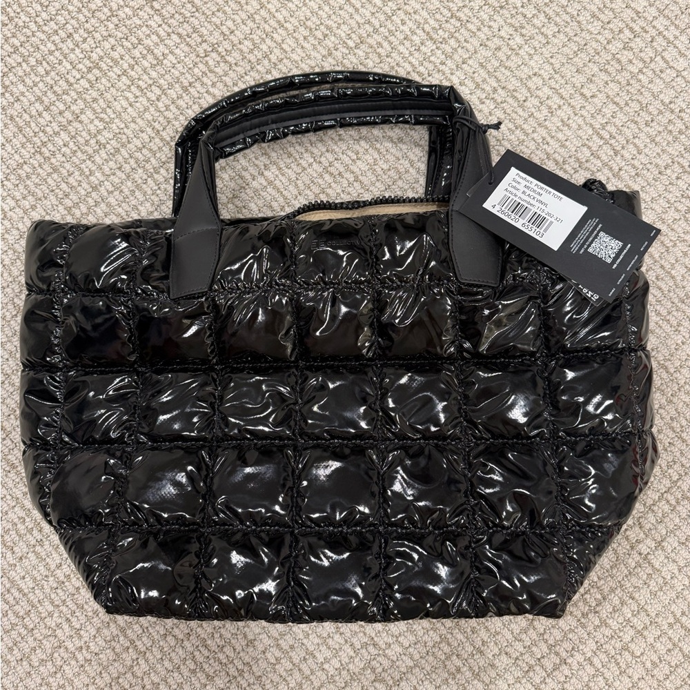 Elegant Black Quilted Tote Bag